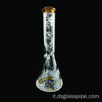 Nuovo design da 14 pollici Skull Sandblasted Beaker Hookah Glass Tubo